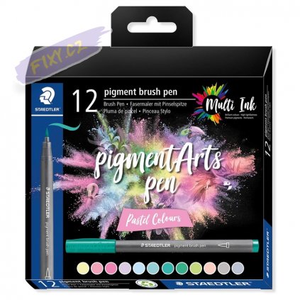 Fix STAEDTLER štětcový pigmentový Arts Pen, 12ks pastelové