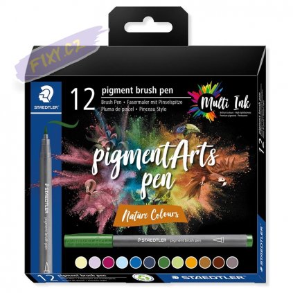 Fix STAEDTLER štětcový pigmentový Arts Pen, 12ks přírodní