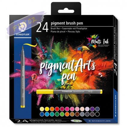 Fix STAEDTLER štětcový pigmentový Arts Pen, 24ks základní