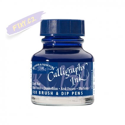 52783 kaligraficky inkoust winsor newton calligraphy ink 30ml dark blue