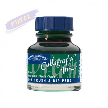 52789 kaligraficky inkoust winsor newton calligraphy ink 30ml green