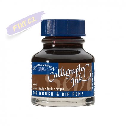 52795 kaligraficky inkoust winsor newton calligraphy ink 30ml sepia