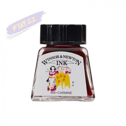 52825 1 kreslici inkoust winsor newton drawing ink 14ml carmine