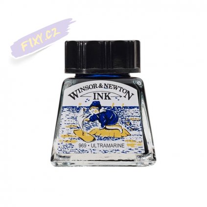 52837 1 kreslici inkoust winsor newton drawing ink 14ml ultramarine