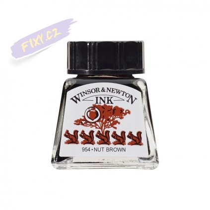 52864 1 kreslici inkoust winsor newton drawing ink 14ml nut brown