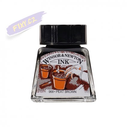 52867 1 kreslici inkoust winsor newton drawing ink 14ml peat brown