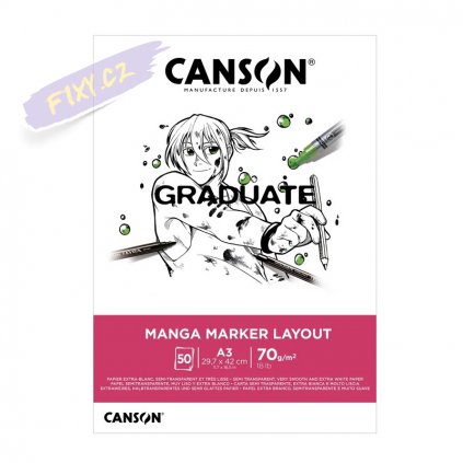 Blok CANSON Graduate Manga A3, 50 listů 70g