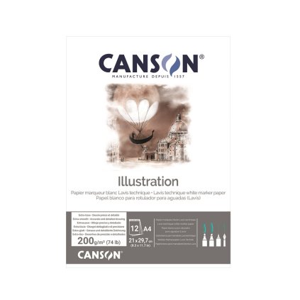 Blok CANSON Illustration A4, 12 listů 200 g