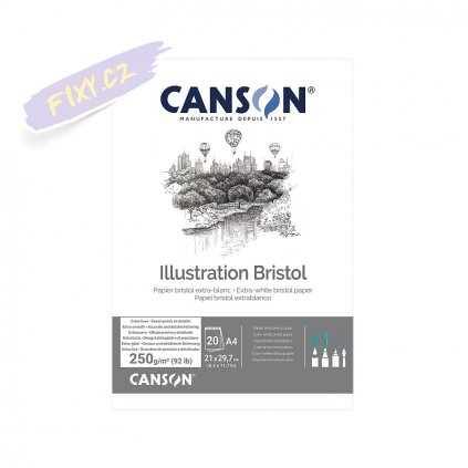 Blok CANSON Illustration Bristol A4, 20 listů 250g