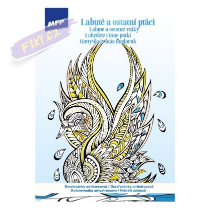 Omalovánky antistresové Labutě a ostatní ptáci, A4 32 listů