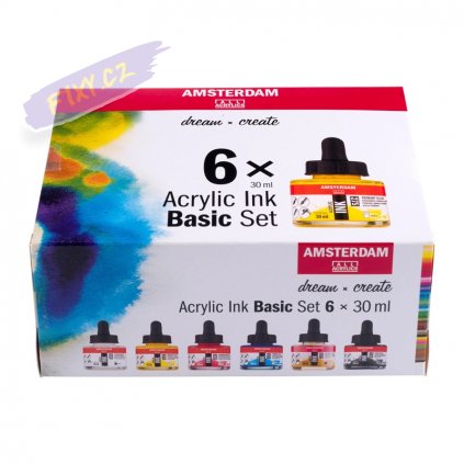 AMSTERDAM Acrylic Ink 30ml, 6ks Basic