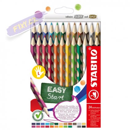 Pastelky STABILO EASYcolors, 24ks pro leváky