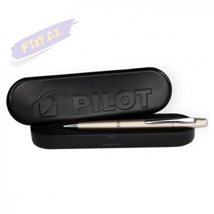 PILOT gumovací FriXion Clicker Luxury 07, zlatý v kovové krabičce