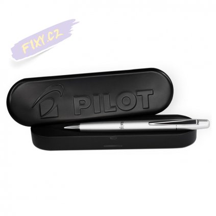 PILOT gumovací FriXion Clicker Luxury 07, stříbrný v kovové krabičce