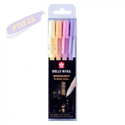 Gelové popisovače SAKURA Gelly Roll MOONLIGHT, set 4ks Sunrise