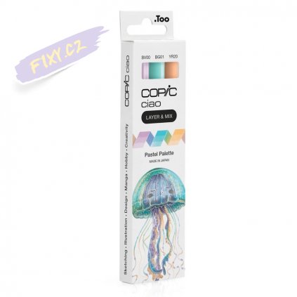 Lihové fixy COPIC Ciao oboustranné Brush & Chisel 3ks, Pastel Palette