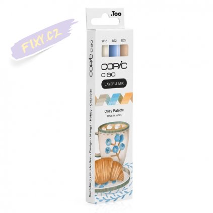 Lihové fixy COPIC Ciao oboustranné Brush & Chisel 3ks, Cozy Palette
