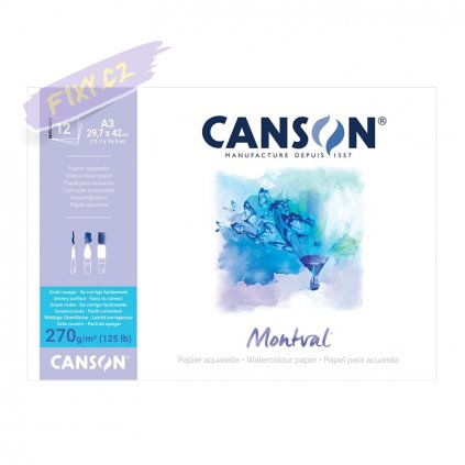 Blok CANSON Montval Aquarelle A3, 12 listů 270g