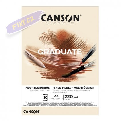 Blok CANSON Graduate Mixed Media A3, 30 listů Natur 220g