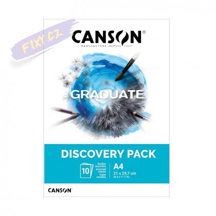 Blok CANSON Graduate Assorted Papers A4, 10 listů Discovery Pack