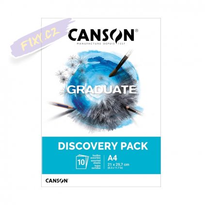 Blok CANSON Graduate Assorted Papers A4, 10 listů Discovery Pack