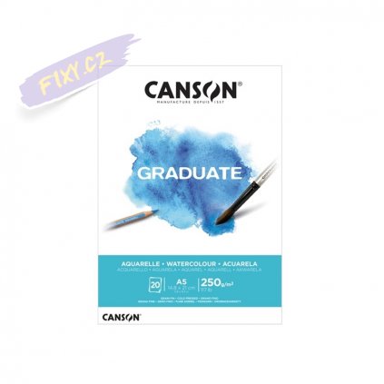 Blok CANSON Graduate Watercolour A5, 20 listů 250g