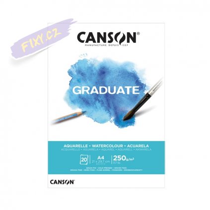 Blok CANSON Graduate Watercolour A4, 20 listů 250g