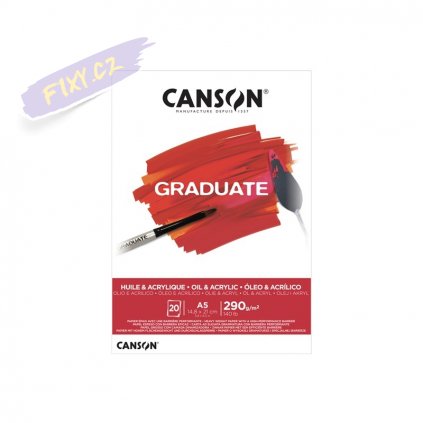 Blok CANSON Graduate Oil & Acrylic A5, 20 listů 290g
