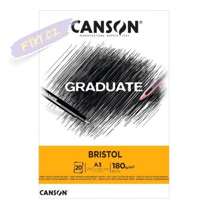 Blok CANSON Graduate Bristol A3, 20 listů 180g