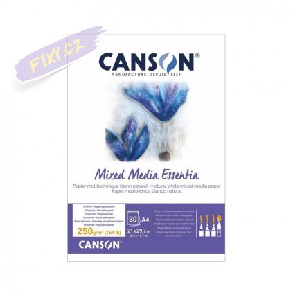 Blok CANSON Mixed Media Essentia A4, 30 listů 250g