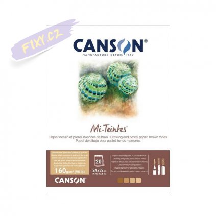 Blok CANSON Mi-Teintes Brown 24x32cm, 20 listů 160g