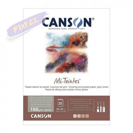 Blok CANSON Mi-Teintes Grey 32x41cm, 20 listů 160g
