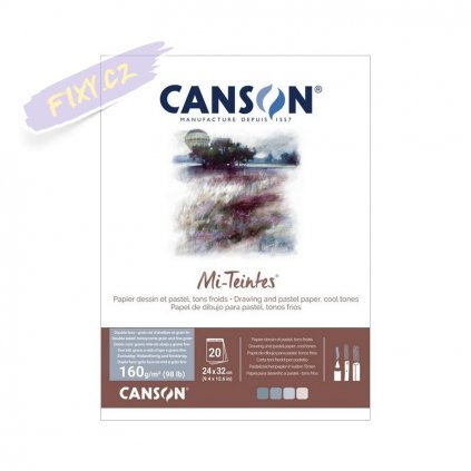 Blok CANSON Mi-Teintes Grey/Blue 24x32cm, 20 listů 160g