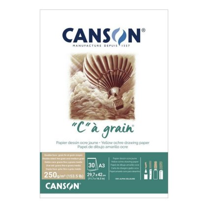 Blok CANSON "C" a grain Ochre A3, 30 listů 250 g