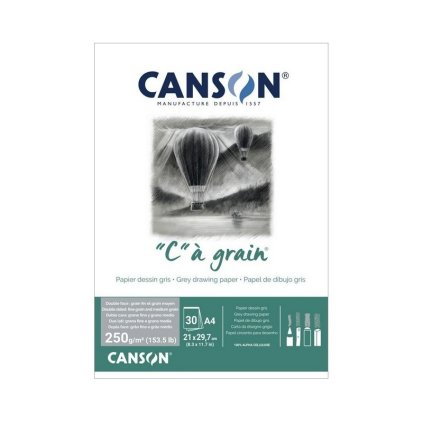 Blok CANSON "C" a grain Grey A4, 30 listů 250 g