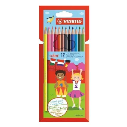 Pastelky STABILO color, 12 ks včetně neonových