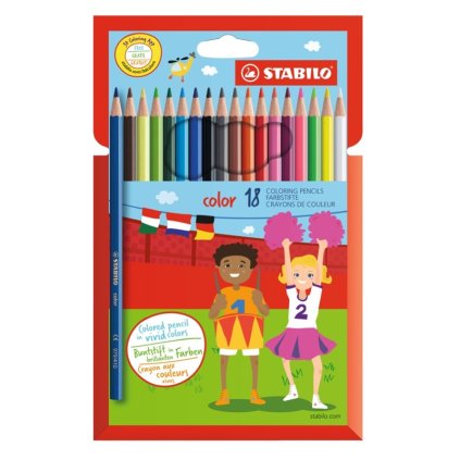 Pastelky STABILO color, 18 ks včetně neonových