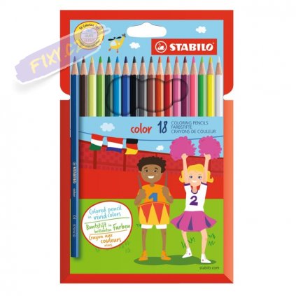 Pastelky STABILO color, 18ks včetně neonových