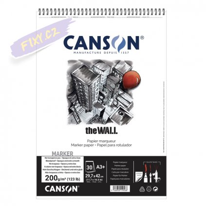 Skicář CANSON the Wall Marker A3+, 30 listů 200g