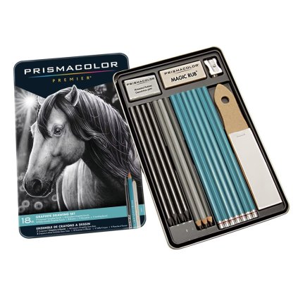 Sada na kreslení PRISMACOLOR Graphite, 18 ks v kovové krabičce