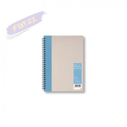 Skicář s recyklovaným papírem B6 světle modrý, 50 čistých listů