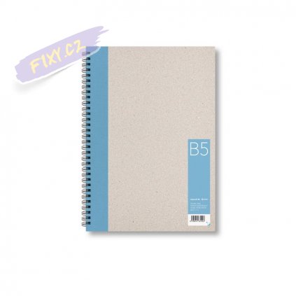 Skicář s recyklovaným papírem B5 světle modrý, 50 čistých listů