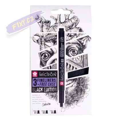 Technické linery SAKURA Pigma Micron Exclusive, set 3ks v pouzdře