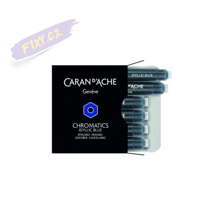Inkoustové bombičky Chromatics CARAN D'ACHE 6ks, Idyllic Blue zmizíkovatelné