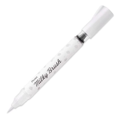 Štětcová fixa PENTEL Milky Brush Pen, bílá