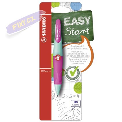 Mechanická tužka STABILO EASYergo pro praváky tyrkysovo růžová 1,4mm HB