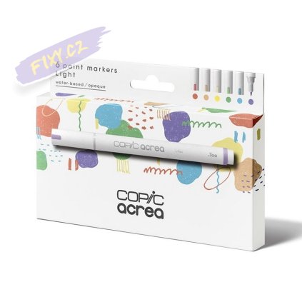 Akrylové fixy COPIC Acrea, 6ks pastelové tóny