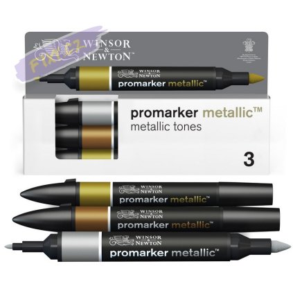 884955097205 W&N PROMARKER 3 METALLIC TONES SET 884955097205 [DHI] (For Presentations)