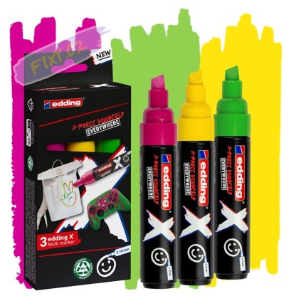 Akrylový popisovač EDDING 6900 Multimarker X, 3ks Candy