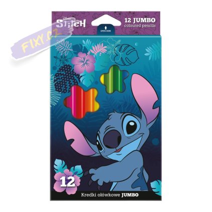 COLORINO pastelky trojhranné Stitch Jumbo, 12ks